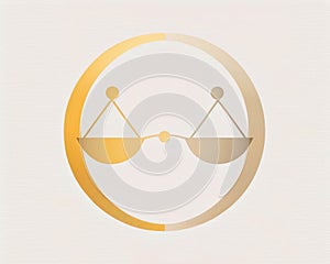 Two interlinking circles symbolizing the two sides of Libra in perfect harmony Zodiac Astrology concept. AI generation