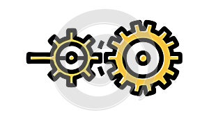 Two Interlocking Gears, Collaboration, vector design Generative AI