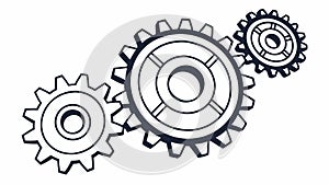 Two Interlocking Gears, Progress & Mechanics. vector design Generative AI
