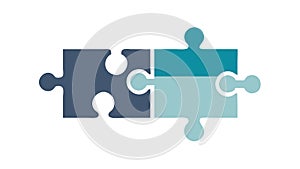 Two Interlocking Puzzle Pieces, Problem Solving and Unity Concept, vector design Generative AI