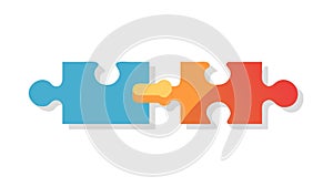 Two Interlocking Puzzle Pieces Solution, vector design Generative AI