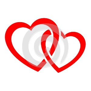 Two intertwined hearts icon