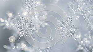 winter snowflakes background wallpaper (ai generated)