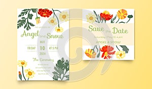 Two invitation cards for the wedding celebration