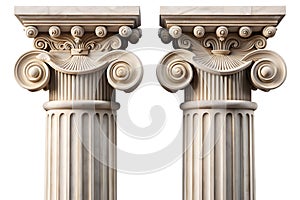 Two Ionic Columns Classic Architecture Design Elements