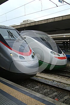 Two Italian express trains photo