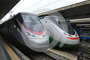 Two Italian express trains photo