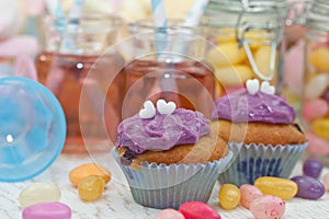 Two jars with pink lemonade