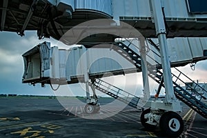 two jetways are ready on the airport apron