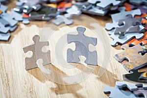 Two jigsaw puzzle pieces