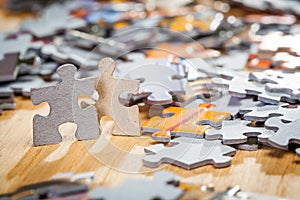 Two jigsaw puzzle pieces