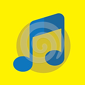 two joined quavers music note. Vector illustration decorative design
