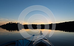 Two Kayaks at Sunset