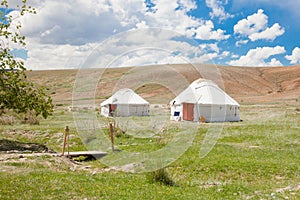 Two Kazakh yurt photo
