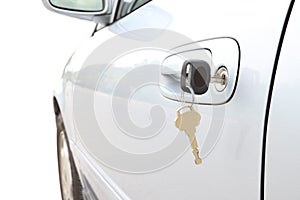 Two keys on car door