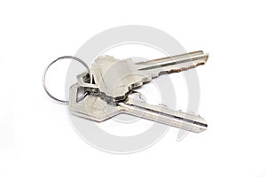 Two keys. Doors keys isolated on white background