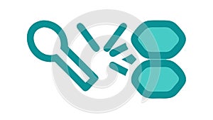 Two keys icon. Flat vector access and security graphic element symbol, vector design Generative AI