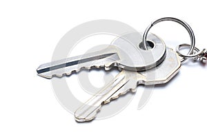 Two keys isolated on white background