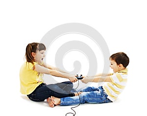 Two kids fighting