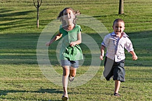 Two Kids Running