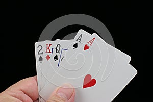 Two of a kind poker hand.
