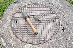 Two kinds of Grenades lying on the ground