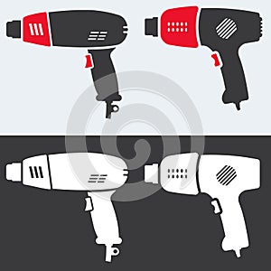 Two kinds of vector heat gun icons.