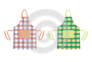 Two kitchen aprons with checkered patterns