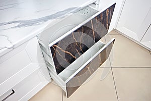 Two Kitchen Cabinet Door Drawers with Soft Quiet Closer Damper Buffers Cushion, solution to slow down closing action of