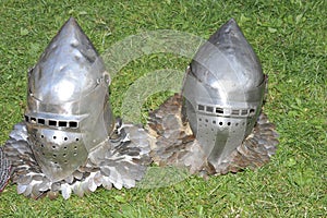 Two Knights Helmets