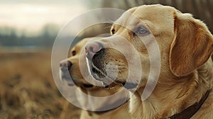 Two Labrador Retrievers in a natural setting