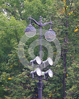 Two-lamp lamp city with additional spotlights