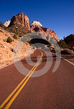 Two Lane Road Hoighway Travels Desert Southwest Utah Landscape