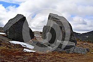 Spring landscape along the Father Troy`s Trail in Newfoundland Canada, near Flatrock