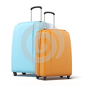 Two large polycarbonate suitcases