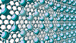 Two layers of hexagonal atomic structure of graphene. Cartoon version for presentations and reports. 4K seamless looping