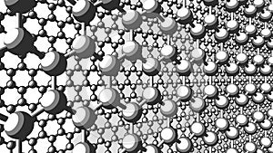 Two layers of hexagonal atomic structure of graphene. Sketch version for presentations and reports. 4K seamless looping