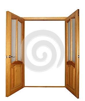 Two-leaf door isolated