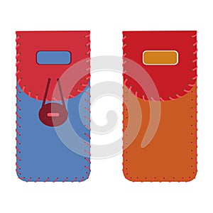 Two leather female wallets vector illustration on white