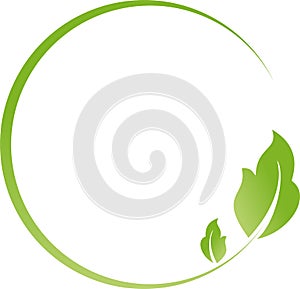Two leaves, plant and circle, Wellness and Naturopaths logo