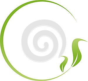 Two leaves, plant and circle, Wellness and Naturopaths logo