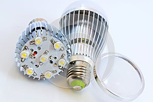 Two LED light bulbs with 1 Watts SMD chips