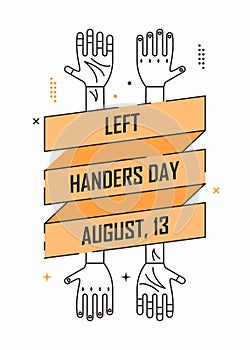 Two left hand line illustration. photo