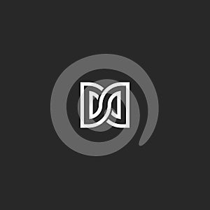 Two letters DD initials logo monogram, combination letters D and D mark infinity shape symbol