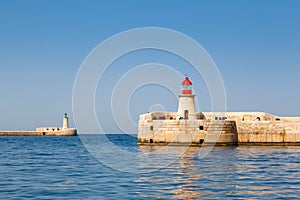 Two lighthouse in Grand Harbour