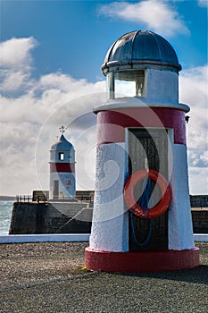 Two lighthouses at Castletown in the Isle of Man photo