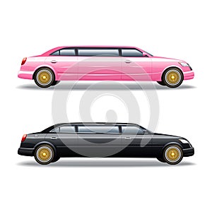 Two Limousine Icons Set