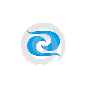 Two linked wave symbol logo vector