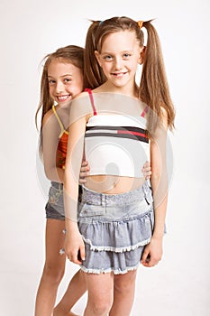 Two little blond girls photo