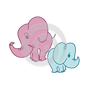 Two little elephant